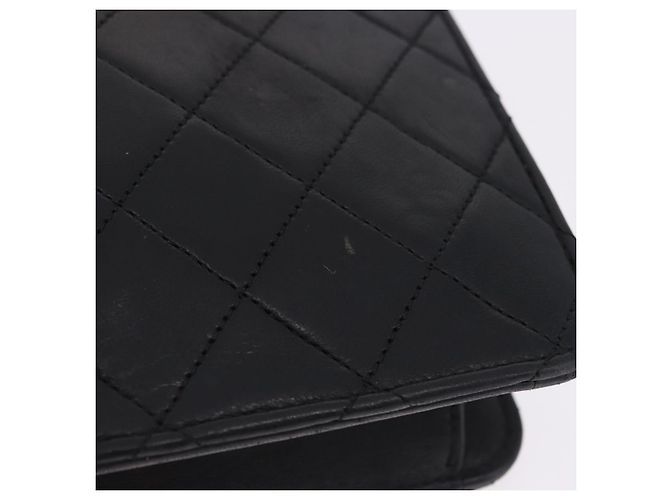 CHANEL Matelasse Chain Shoulder Bag Lamb Skin 2way Black Gold CC Auth 194687SAM Nero D'oro - vista 16