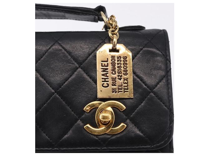 CHANEL Matelasse Chain Shoulder Bag Lamb Skin 2way Black Gold CC Auth 194687SAM Nero D'oro - vista 17
