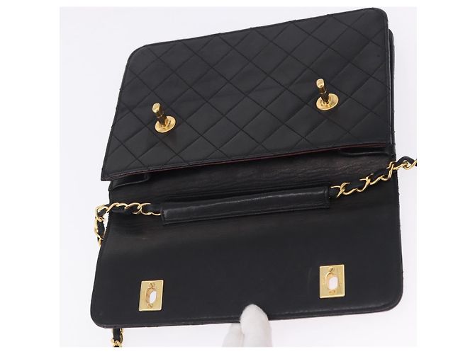 CHANEL Matelasse Chain Shoulder Bag Lamb Skin 2way Black Gold CC Auth 194687SAM Nero D'oro - vista 19