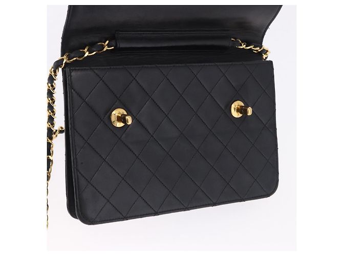 CHANEL Matelasse Chain Shoulder Bag Lamb Skin 2way Black Gold CC Auth 194687SAM Nero D'oro - vista 21