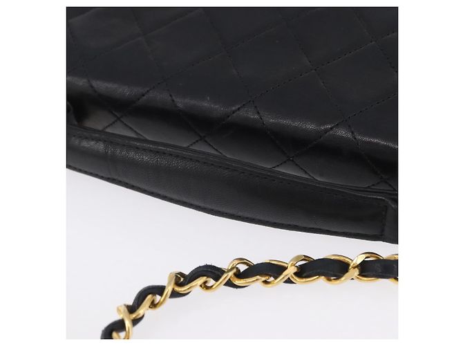 CHANEL Matelasse Chain Shoulder Bag Lamb Skin 2way Black Gold CC Auth 194687SAM Nero D'oro - vista 7