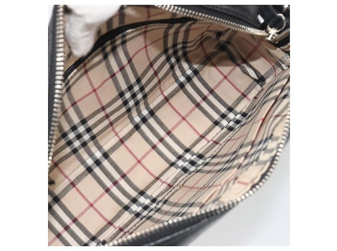 Borsa a Spalla BURBERRY in Pelle Nera Argento Auth BA14575 Nero - vista 17