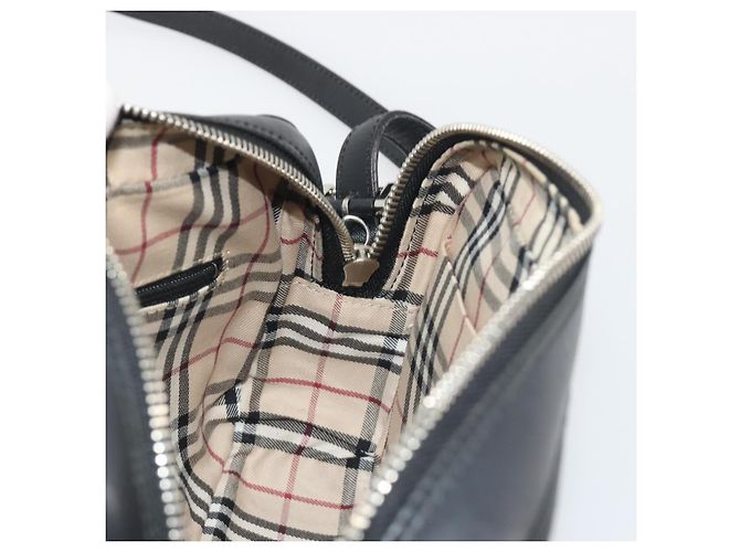 Borsa a Spalla BURBERRY in Pelle Nera Argento Auth BA14575 Nero - vista 18