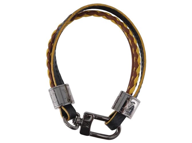 Bracciale LOUIS VUITTON LV Treble in pelle marrone M6423 LV Auth 193607A - vista 3