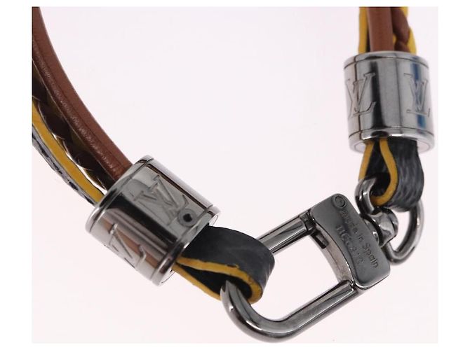 Bracciale LOUIS VUITTON LV Treble in pelle marrone M6423 LV Auth 193607A - vista 4