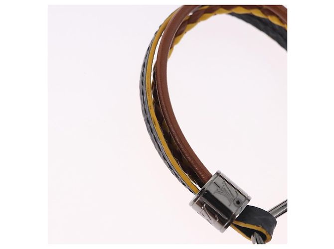 Bracciale LOUIS VUITTON LV Treble in pelle marrone M6423 LV Auth 193607A - vista 5
