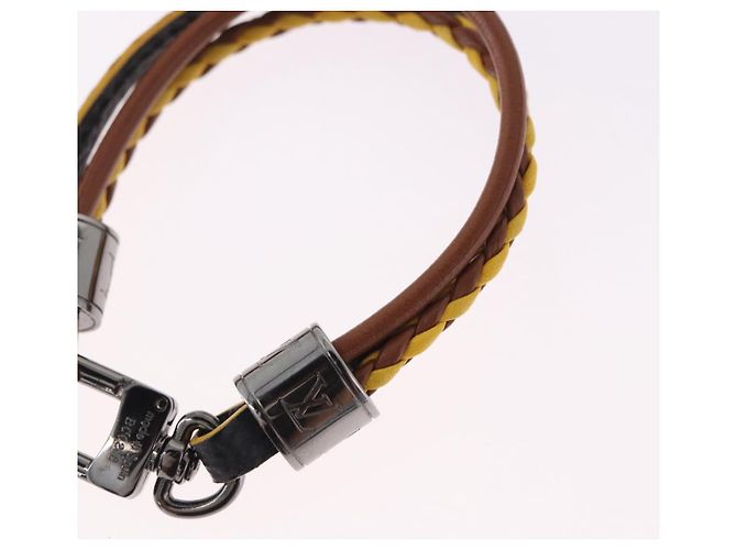 Bracciale LOUIS VUITTON LV Treble in pelle marrone M6423 LV Auth 193607A - vista 6