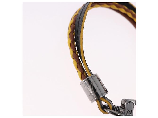 Bracciale LOUIS VUITTON LV Treble in pelle marrone M6423 LV Auth 193607A - vista 8