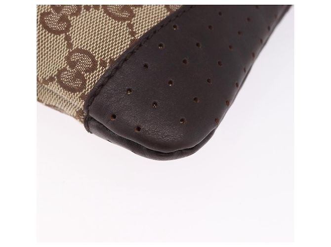 Borsa a tracolla GUCCI GG Canvas Beige Argento 147671 Auth ka5478 - vista 10