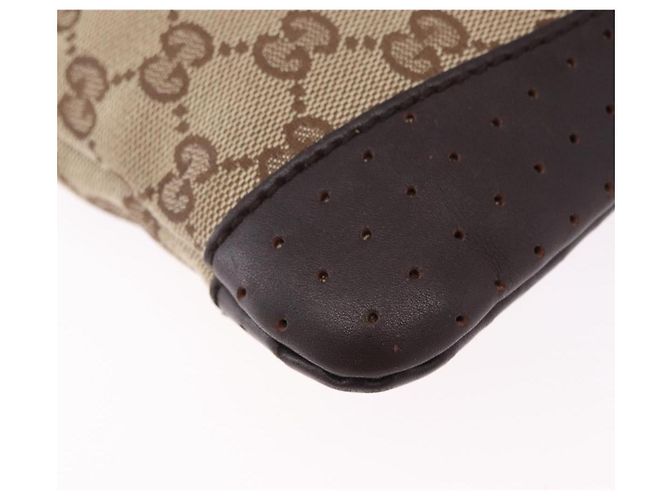 Borsa a tracolla GUCCI GG Canvas Beige Argento 147671 Auth ka5478 - vista 12