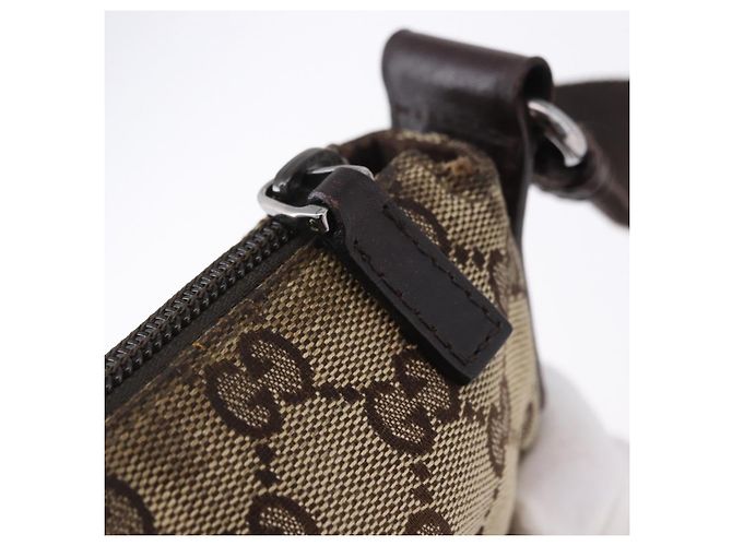 Borsa a tracolla GUCCI GG Canvas Beige Argento 147671 Auth ka5478 - vista 14