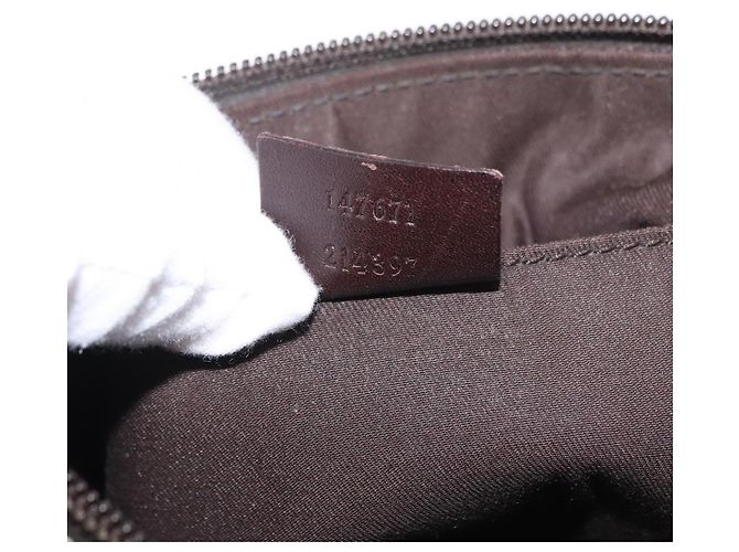 Borsa a tracolla GUCCI GG Canvas Beige Argento 147671 Auth ka5478 - vista 20