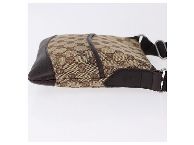 Borsa a tracolla GUCCI GG Canvas Beige Argento 147671 Auth ka5478 - vista 4