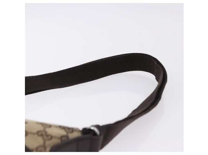Borsa a tracolla GUCCI GG Canvas Beige Argento 147671 Auth ka5478 - vista 8