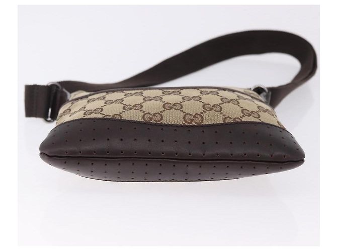 Borsa a tracolla GUCCI GG Canvas Beige Argento 147671 Auth ka5478 - vista 9