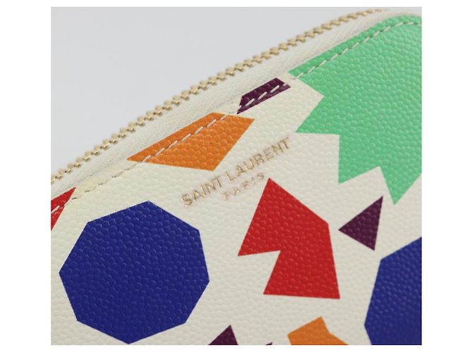 SAINT LAURENT Coin Purse Leather Multicolor Silver Auth 193388V Silvery Multiple colors - view 13