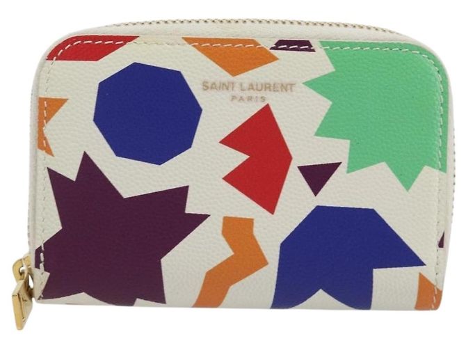 SAINT LAURENT Coin Purse Leather Multicolor Silver Auth 193388V Silvery Multiple colors - view 2