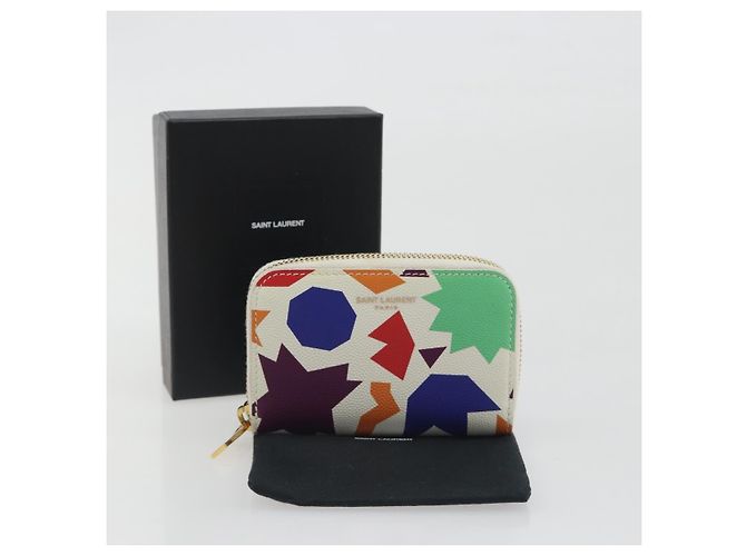 SAINT LAURENT Coin Purse Leather Multicolor Silver Auth 193388V Silvery Multiple colors - view 22