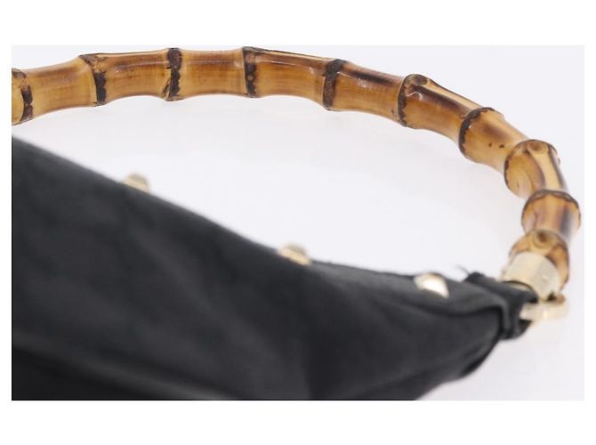Borsa a Spalla GUCCI Bamboo in Pelle Nera e Oro 137378 Auth 194670V Nero D'oro - vista 8