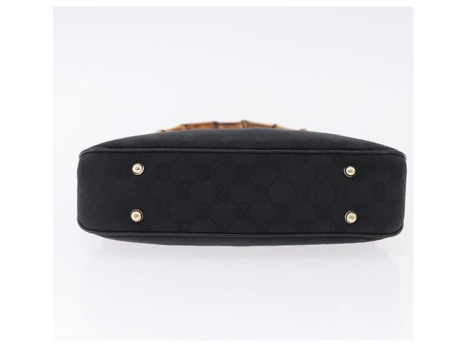 Borsa a Spalla GUCCI Bamboo in Pelle Nera e Oro 137378 Auth 194670V Nero D'oro - vista 9
