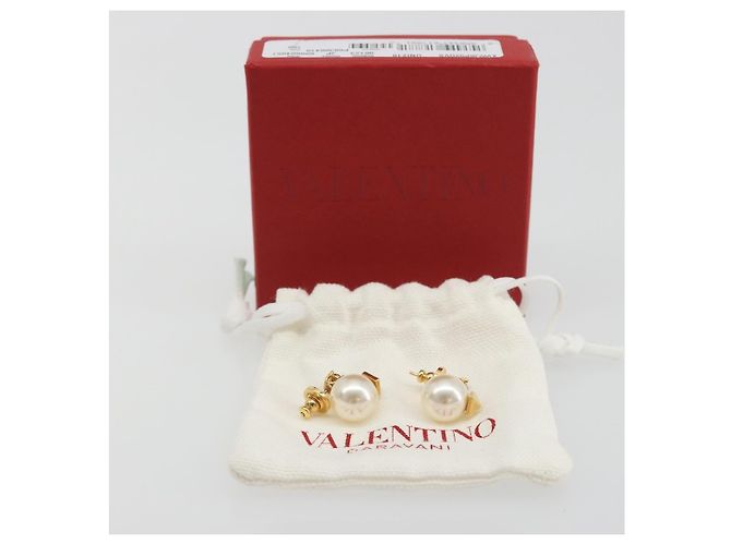 Orecchini VALENTINO Metallo Tonalità Oro Bianco Auth BA14622V - vista 14