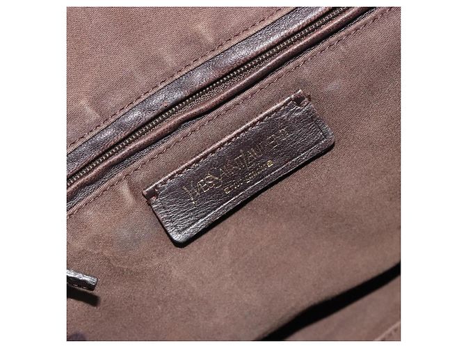 SAINT LAURENT Borsa in pelle vernice Beige Oro 208315 Auth BA14520 D'oro - vista 17