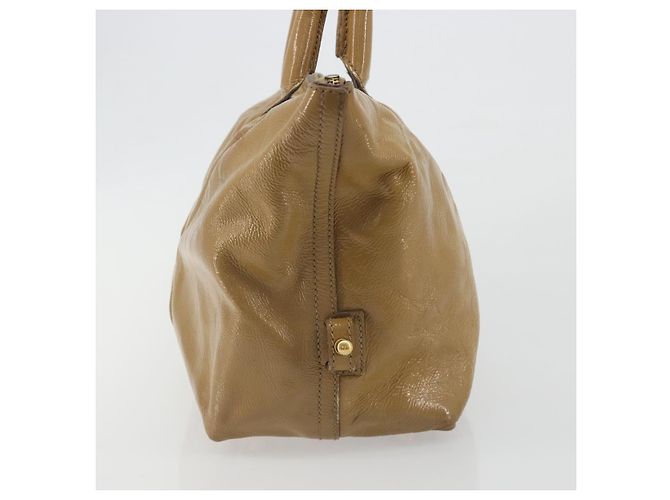 SAINT LAURENT Borsa in pelle vernice Beige Oro 208315 Auth BA14520 D'oro - vista 4