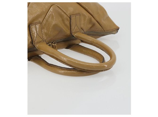 SAINT LAURENT Borsa in pelle vernice Beige Oro 208315 Auth BA14520 D'oro - vista 7
