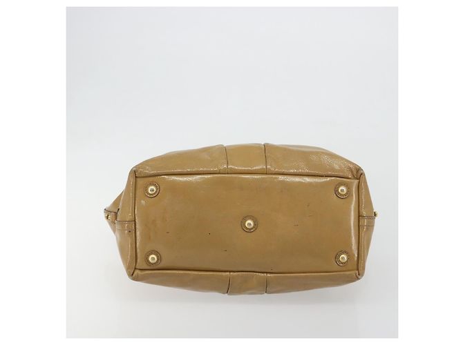 SAINT LAURENT Borsa in pelle vernice Beige Oro 208315 Auth BA14520 D'oro - vista 9