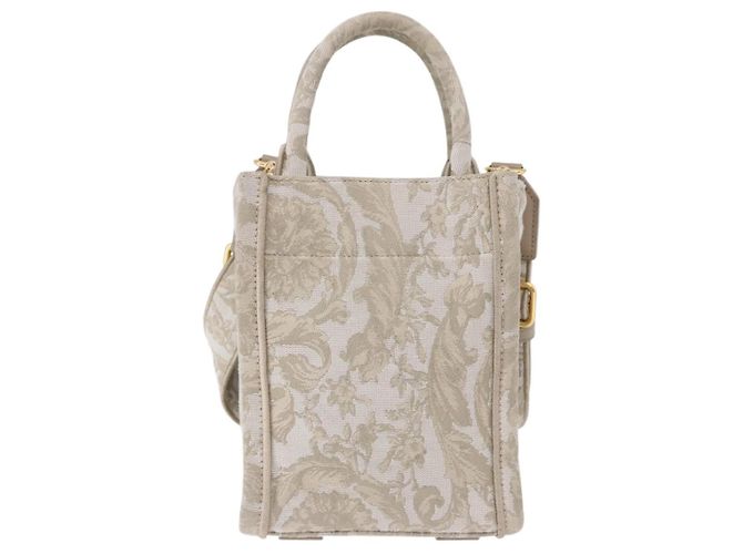 VERSACE Barocco Thena Mini Tote Bag Canvas 2way Beige Goldton Auth BA14680V - Ansicht 2