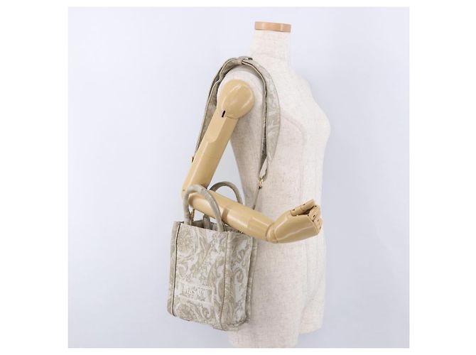VERSACE Barocco Thena Mini Tote Bag Canvas 2way Beige Goldton Auth BA14680V - Ansicht 22