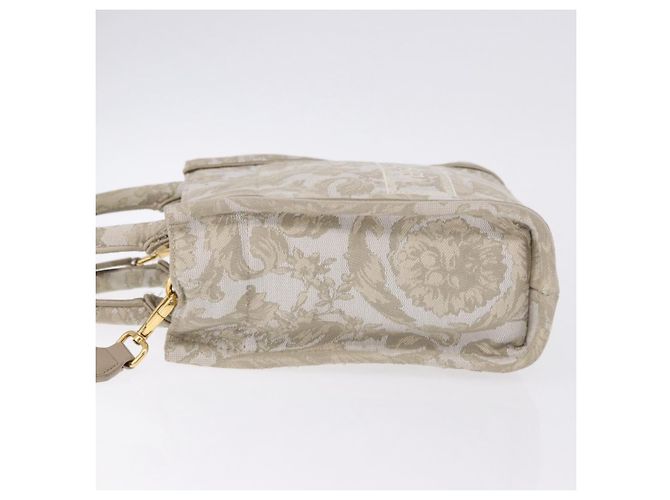 VERSACE Barocco Thena Mini Tote Bag Canvas 2way Beige Goldton Auth BA14680V - Ansicht 4