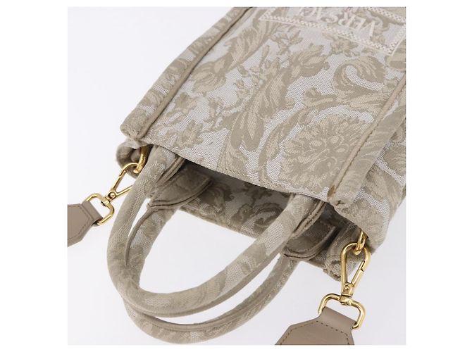 VERSACE Barocco Thena Mini Tote Bag Canvas 2way Beige Goldton Auth BA14680V - Ansicht 6