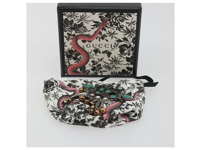 Spilla GUCCI GG Marmont Turquoise metallo Silver Auth 193434M Argento - vista 12