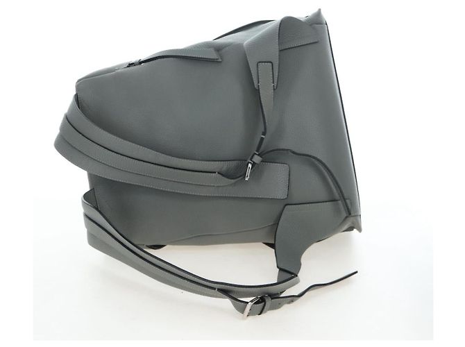 LOEWE Rucksack Leder Grau Silber Auth ep15239V Braun - Ansicht 10