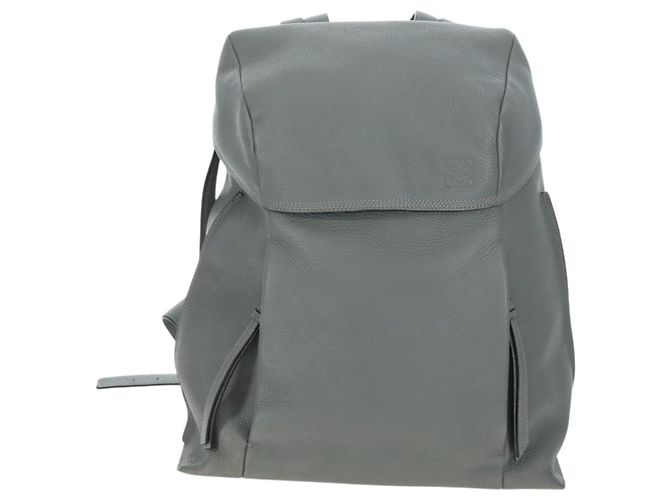 LOEWE Rucksack Leder Grau Silber Auth ep15239V Braun - Ansicht 13