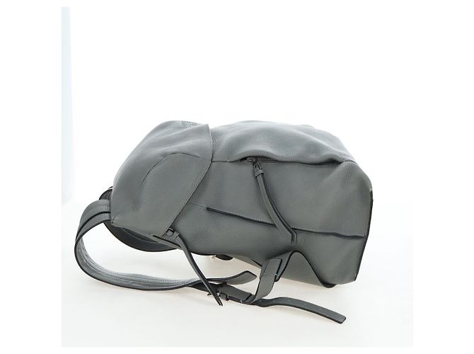 LOEWE Rucksack Leder Grau Silber Auth ep15239V Braun - Ansicht 4