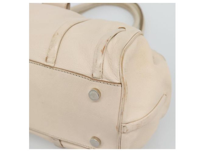 Céline CELINE Handtasche Leder Elfenbein Silber Authentisch BA14651 Roh - Ansicht 10