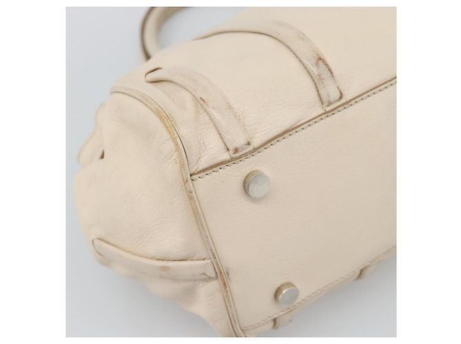 Céline CELINE Handtasche Leder Elfenbein Silber Authentisch BA14651 Roh - Ansicht 11