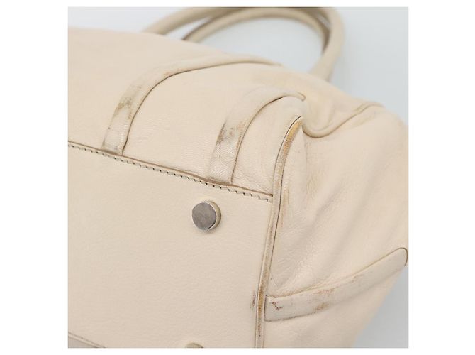 Céline CELINE Handtasche Leder Elfenbein Silber Authentisch BA14651 Roh - Ansicht 12