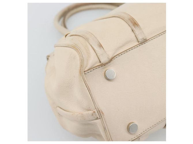 Céline CELINE Handtasche Leder Elfenbein Silber Authentisch BA14651 Roh - Ansicht 13