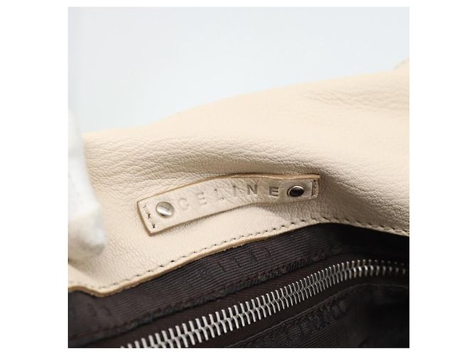 Céline CELINE Handtasche Leder Elfenbein Silber Authentisch BA14651 Roh - Ansicht 15