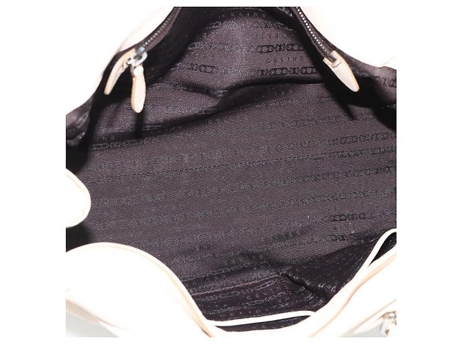 Céline CELINE Handtasche Leder Elfenbein Silber Authentisch BA14651 Roh - Ansicht 16