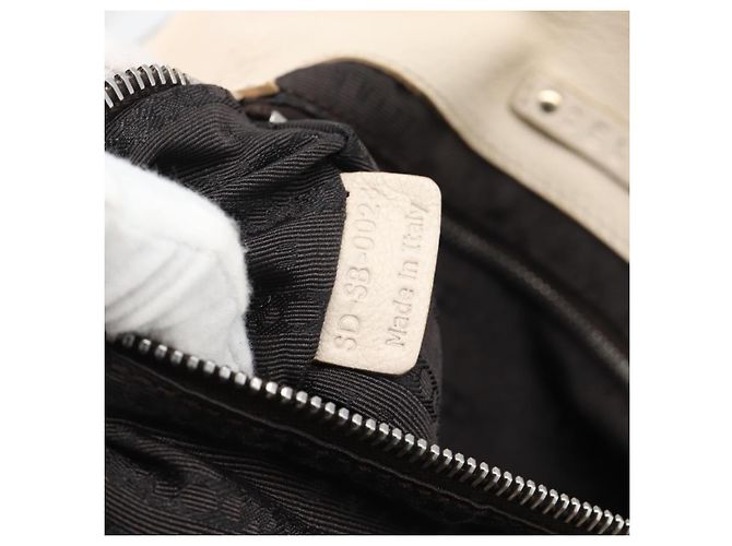 Céline CELINE Handtasche Leder Elfenbein Silber Authentisch BA14651 Roh - Ansicht 21