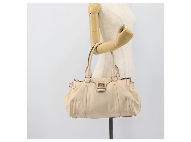Céline CELINE Handtasche Leder Elfenbein Silber Authentisch BA14651 Roh - Ansicht 22