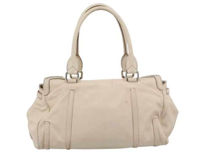 Céline CELINE Handtasche Leder Elfenbein Silber Authentisch BA14651 Roh - Ansicht 3