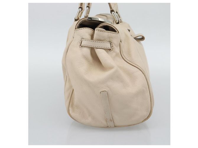 Céline CELINE Handtasche Leder Elfenbein Silber Authentisch BA14651 Roh - Ansicht 4