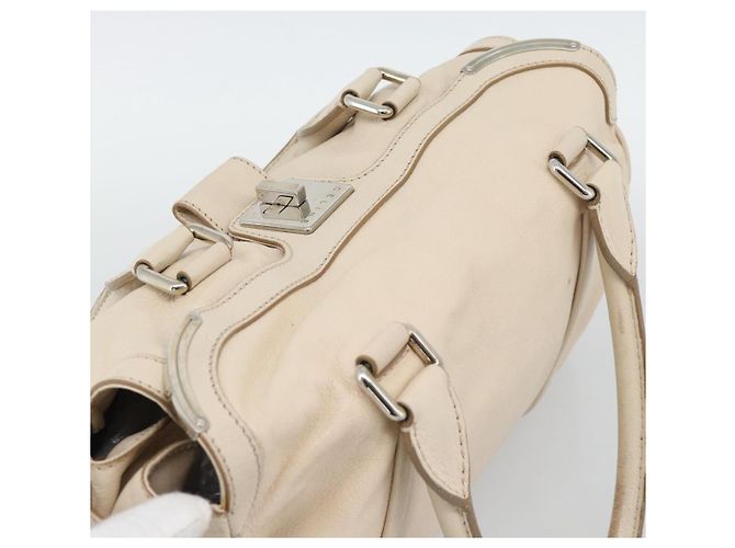 Céline CELINE Handtasche Leder Elfenbein Silber Authentisch BA14651 Roh - Ansicht 6