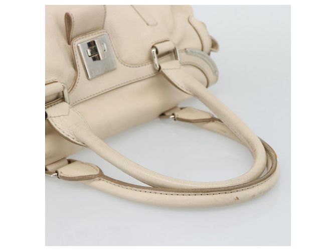 Céline CELINE Handtasche Leder Elfenbein Silber Authentisch BA14651 Roh - Ansicht 7