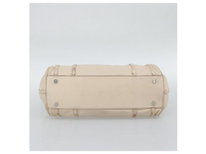 Céline CELINE Handtasche Leder Elfenbein Silber Authentisch BA14651 Roh - Ansicht 9
